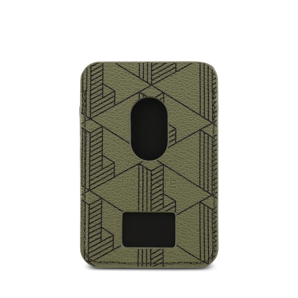 iPhone 17 Air Kılıf Lacoste Orijinal Lisanslı M-safe Şarj Özellikli PU Deri Tasarımlı Kartlıklı Karışık Monogram Desenli Kılıf