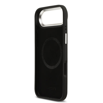 iPhone 17 Air Kılıf Lacoste Orijinal Lisanslı M-safe Şarj Özellikli PU Pike Desenli Standlı Metal Logolu Kılıf