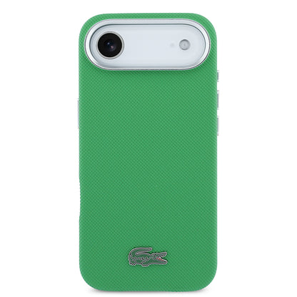 iPhone 17 Air Kılıf Lacoste Orijinal Lisanslı M-Safe Şarj Özellikli PVC Pike Desenli Arka Yüzey İkonik Timsah Dokuma Logolu Kılıf