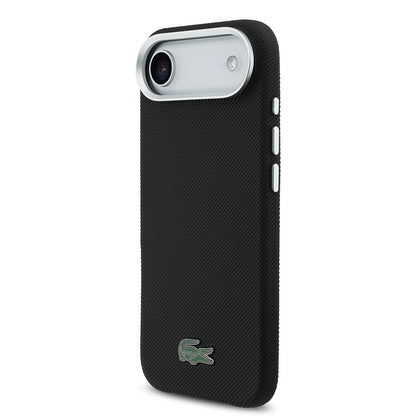 iPhone 17 Air Kılıf Lacoste Orijinal Lisanslı M-Safe Şarj Özellikli PVC Pike Desenli Arka Yüzey İkonik Timsah Dokuma Logolu Kılıf