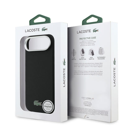 iPhone 17 Air Kılıf Lacoste Orijinal Lisanslı M-Safe Şarj Özellikli PVC Pike Desenli Arka Yüzey İkonik Timsah Dokuma Logolu Kılıf