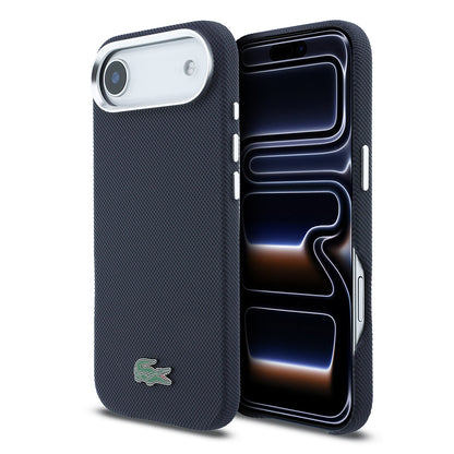 iPhone 17 Air Kılıf Lacoste Orijinal Lisanslı M-Safe Şarj Özellikli PVC Pike Desenli Arka Yüzey İkonik Timsah Dokuma Logolu Kılıf