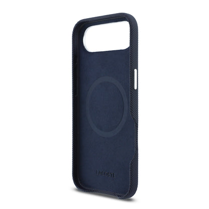 iPhone 17 Air Kılıf Lacoste Orijinal Lisanslı M-Safe Şarj Özellikli PVC Pike Desenli Arka Yüzey İkonik Timsah Dokuma Logolu Kılıf