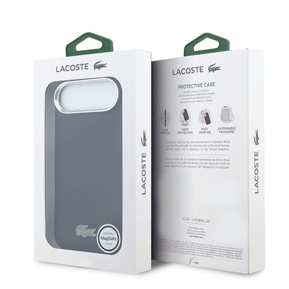 iPhone 17 Air Kılıf Lacoste Orijinal Lisanslı M-Safe Şarj Özellikli PVC Pike Desenli Arka Yüzey İkonik Timsah Dokuma Logolu Kılıf