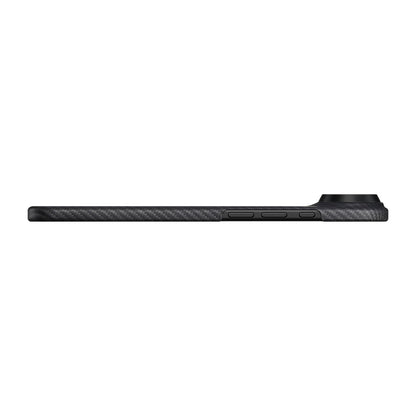 iPhone 17 Air Kılıf M-safe Şarj Özellikli 1500D Aramid Fiber Pitaka Ultra-Slim Classic Serisi Black-Grey Twill Kılıf