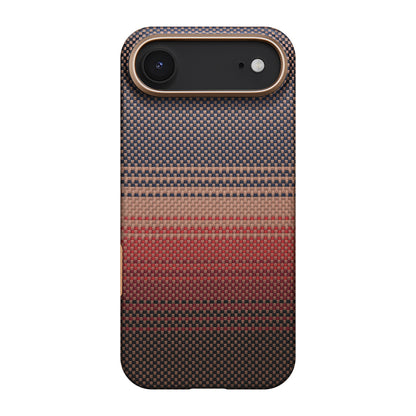 iPhone 17 Air Kılıf M-safe Şarj Özellikli Aramid Fiber Pitaka Tactile Woven Sunset-Moonrise Serisi Sunset Kılıf