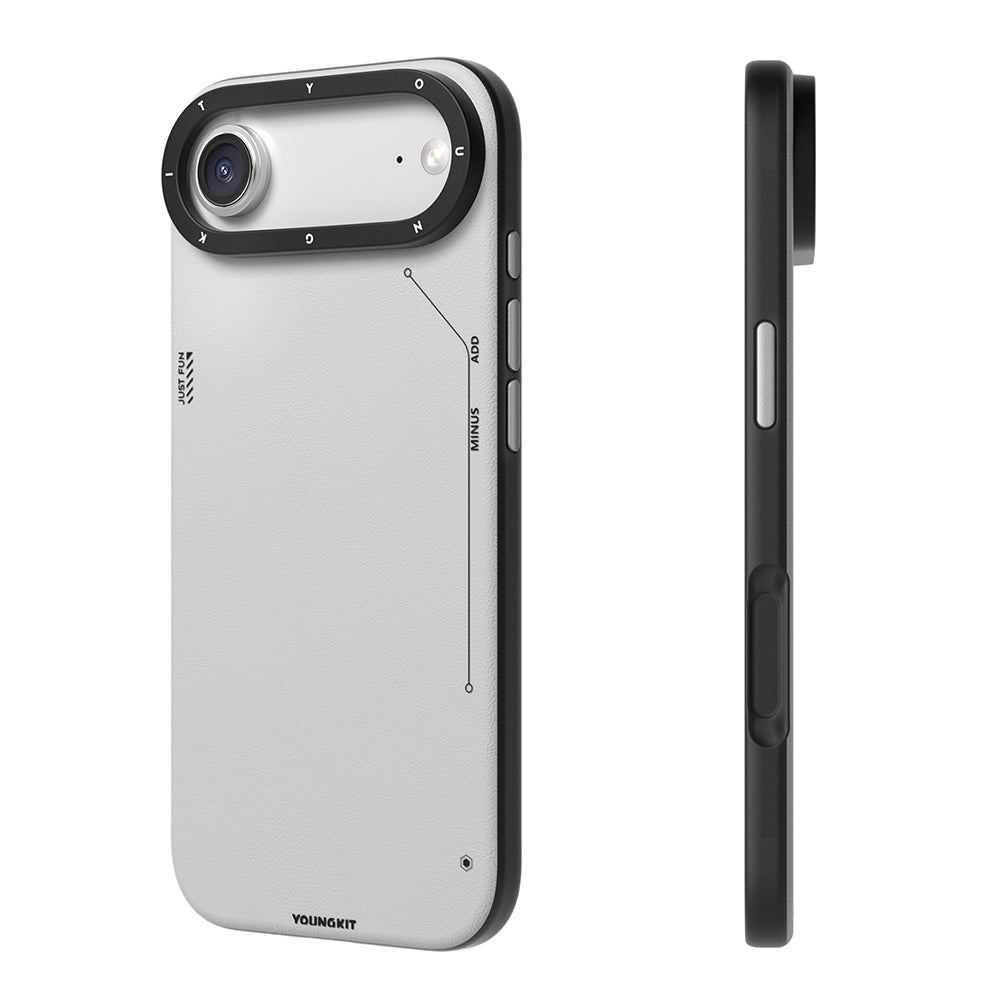 iPhone 17 Air Kılıf M-safe Şarj Özellikli Basit Mat Deri Desenli Youngkit Tech Fashion Serisi Kılıf