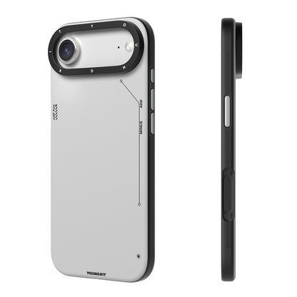 iPhone 17 Air Kılıf M-safe Şarj Özellikli Basit Mat Deri Desenli Youngkit Tech Fashion Serisi Kılıf