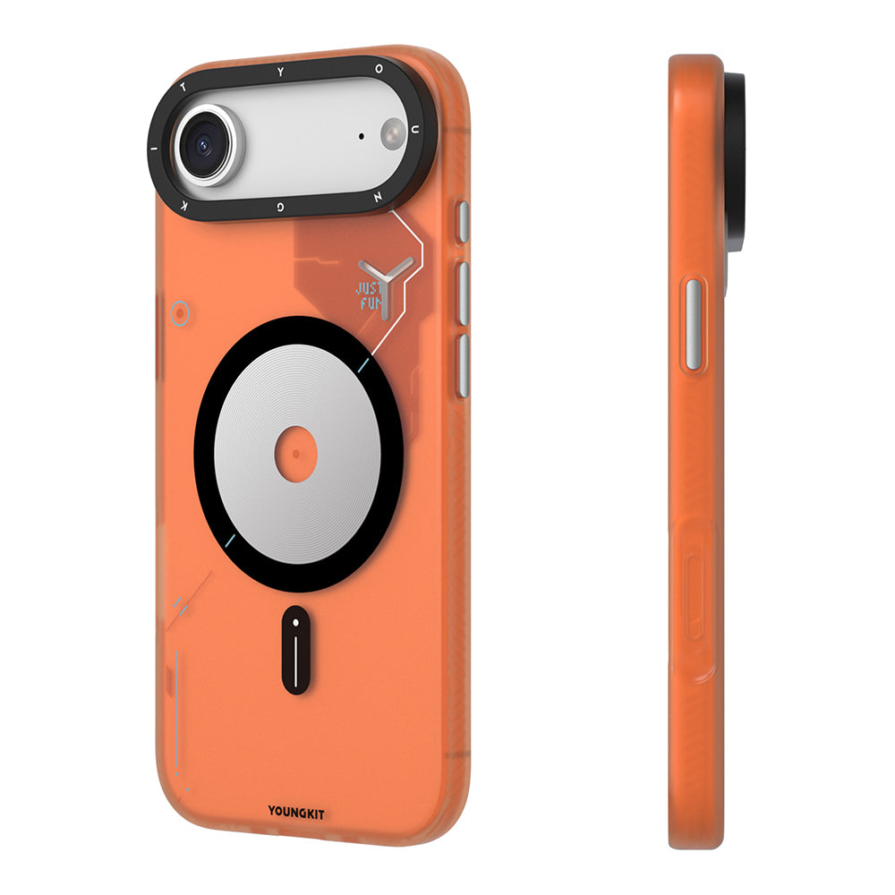 iPhone 17 Air Kılıf M-safe Şarj Özellikli Disk Desenli Youngkit Disc Battle Kılıf