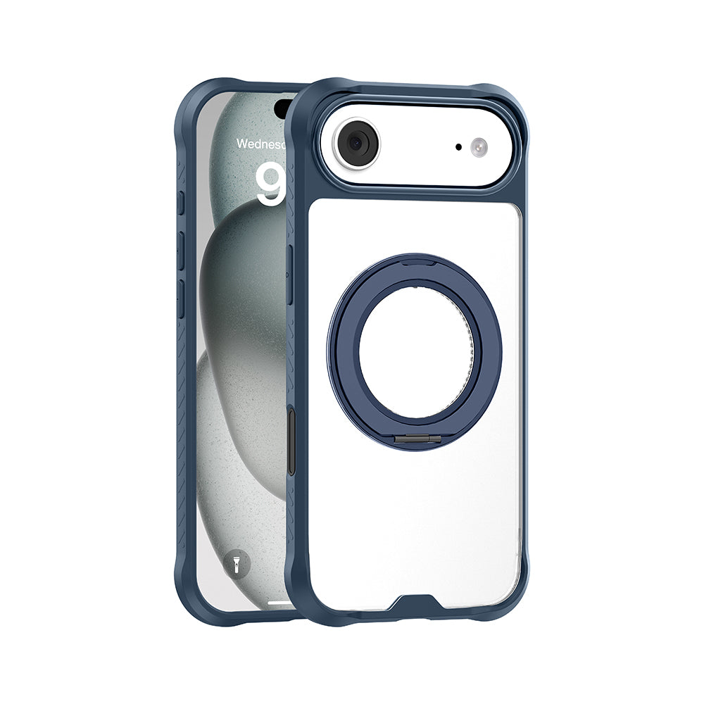 iPhone 17 Air Kılıf M-safe Şarj Özellikli Parmak Ring Standlı Airbag Tasarımlı Mutural Obsidian Serisi Kılıf