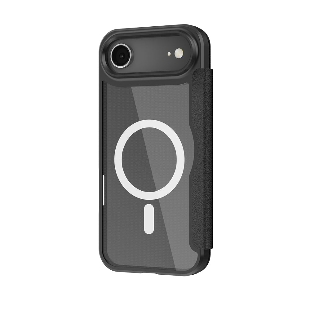 iPhone 17 Air Kılıf M-Safe Şarj Özellikli Raptic Air Folio Şeffaf Kartlıklı Kılıf