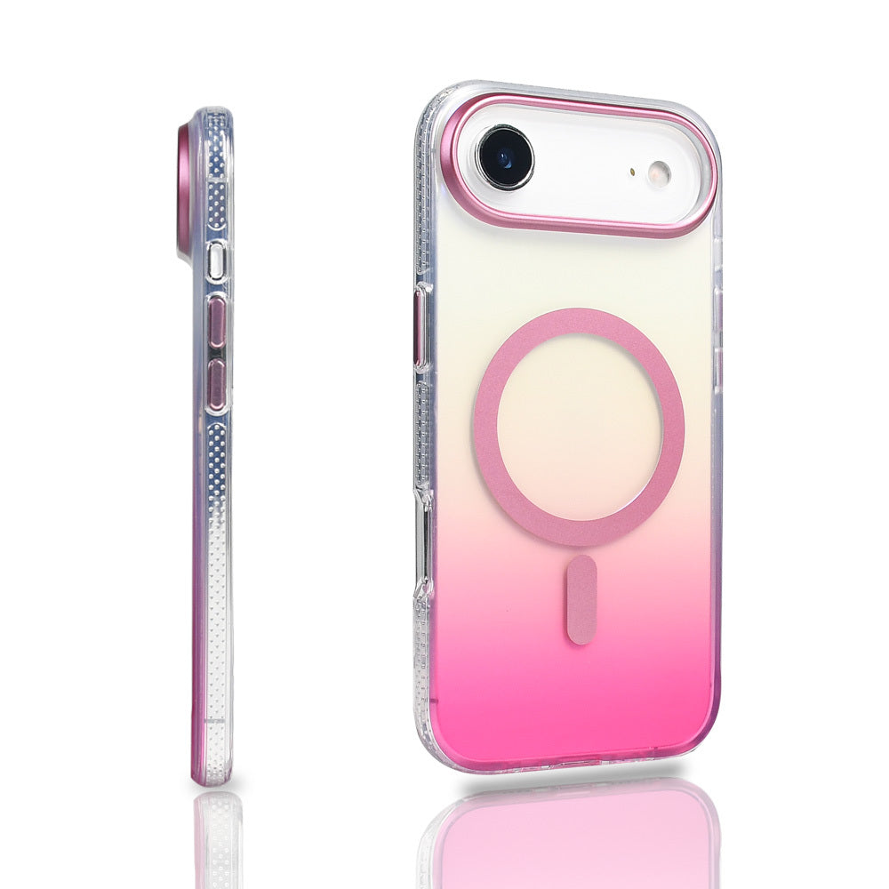 iPhone 17 Air Kılıf M-safe Şarj Özellikli Transparan Renk Geçişli Zore Toros Kılıf