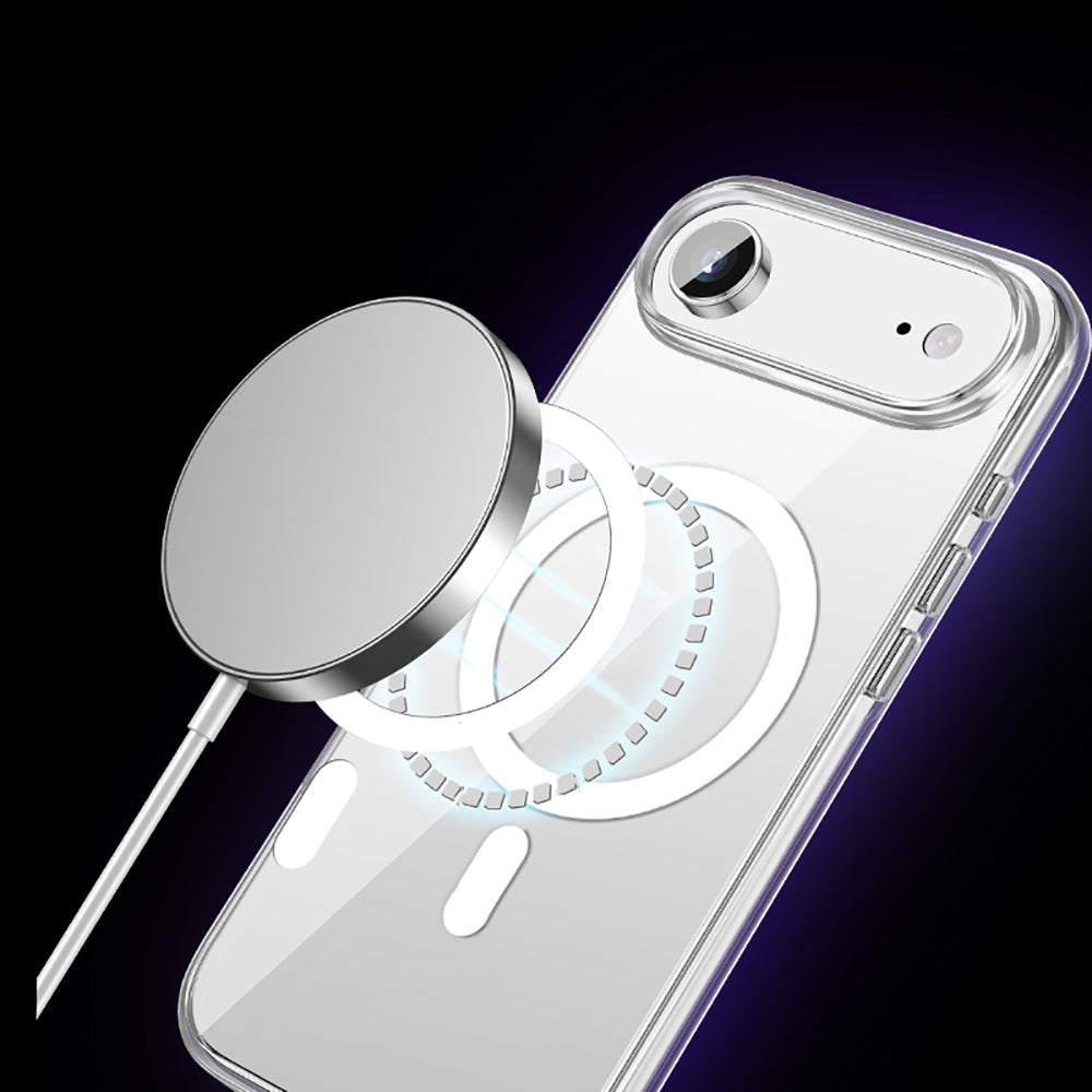 iPhone 17 Air Kılıf M-safe Şarj Özellikli Transparan Sert PC Wlons Pita Kılıf