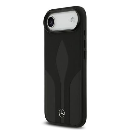 iPhone 17 Air Kılıf Mercedes Benz Orijinal Lisanslı M-safe Şarj Özellikli Dokulu Desenli Deri Kılıf