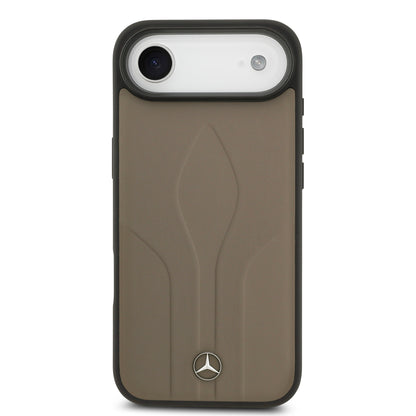 iPhone 17 Air Kılıf Mercedes Benz Orijinal Lisanslı M-safe Şarj Özellikli Dokulu Desenli Deri Kılıf