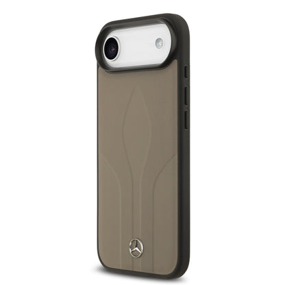 iPhone 17 Air Kılıf Mercedes Benz OrijinalLisanslı M-safe Şarj Özellikli Dokulu Desenli Deri Kılıf