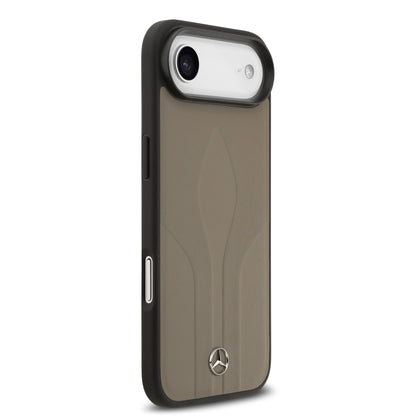 iPhone 17 Air Kılıf Mercedes Benz OrijinalLisanslı M-safe Şarj Özellikli Dokulu Desenli Deri Kılıf