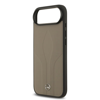 iPhone 17 Air Kılıf Mercedes Benz OrijinalLisanslı M-safe Şarj Özellikli Dokulu Desenli Deri Kılıf