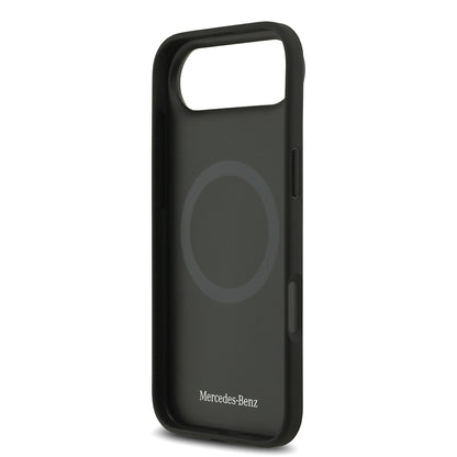 iPhone 17 Air Kılıf Mercedes Benz OrijinalLisanslı M-safe Şarj Özellikli Şeritli Yıldız Desenli Metal Logolu Deri Kılıf