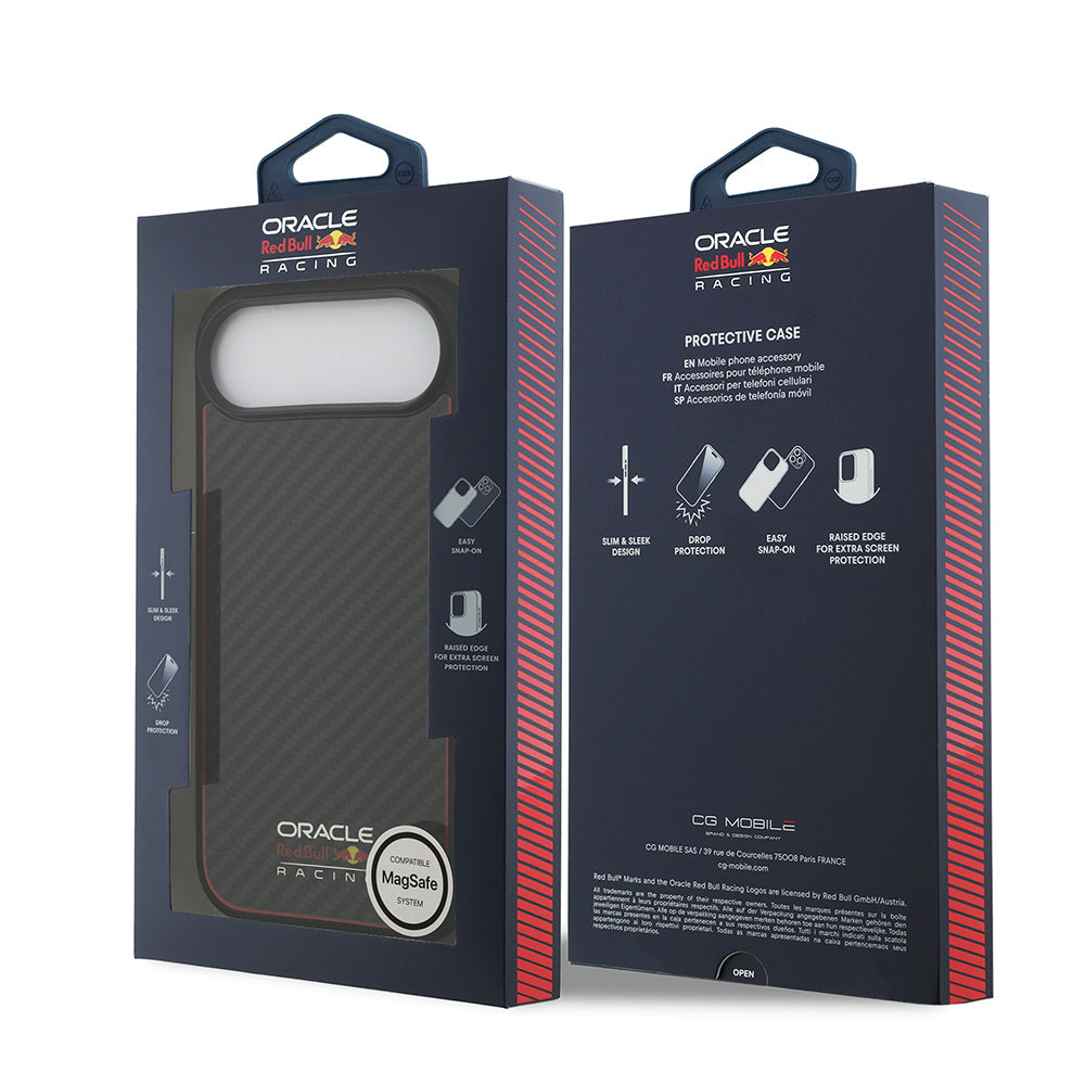 iPhone 17 Air Kılıf Redbull Orijinal Lisanslı M-safe Şarj Özellikli Karbon Fiber Parlayan Logolu Kılıf