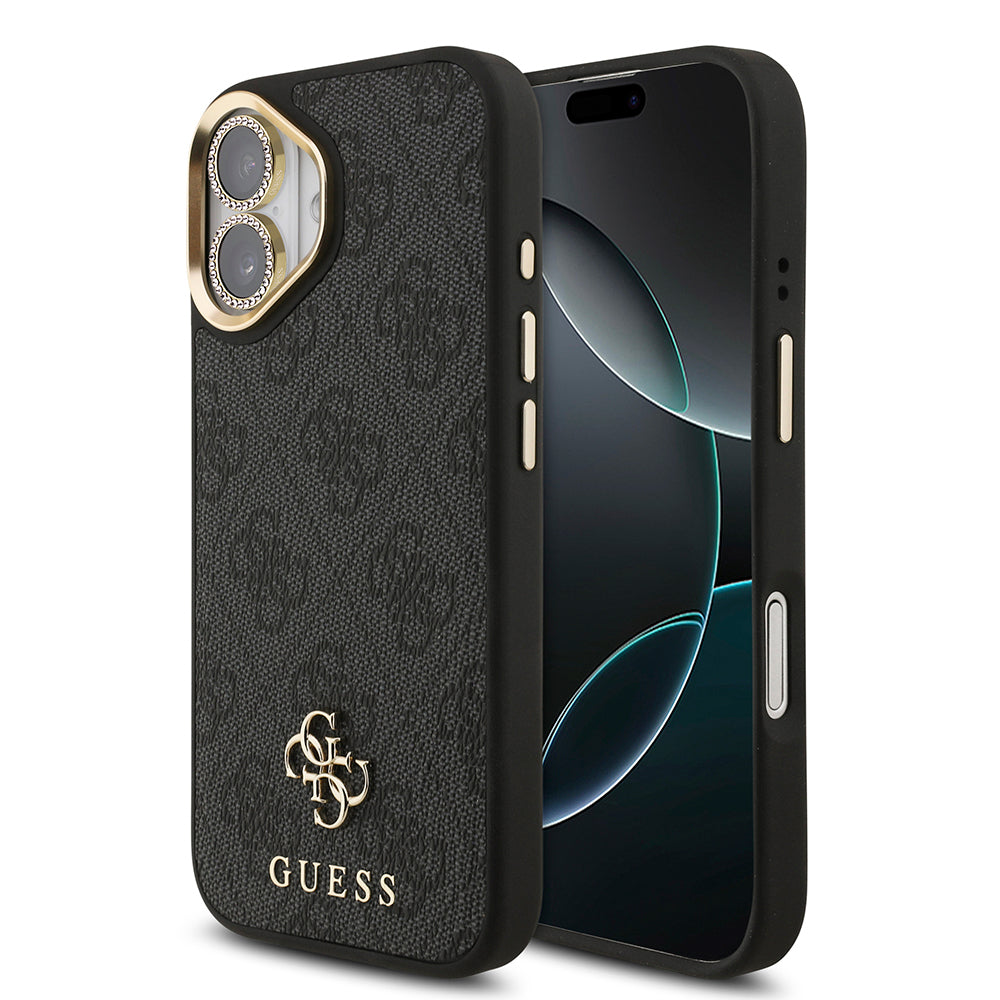 iPhone 17 Guess Orijinal Lisanslı 4G ve Yazı Logolu Kılıf + Ekran Koruyucu + Lens Koruyucu 3in1 Aksesuar Seti