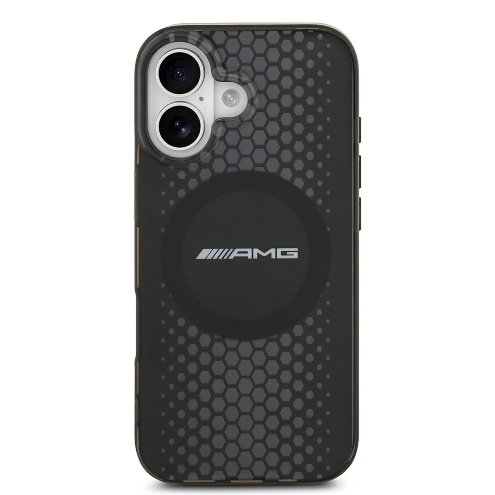 iPhone 17 Kılıf AMG Orijinal Lisanslı Çift Katmanlı Büyük Logolu Petek Desenli Kılıf