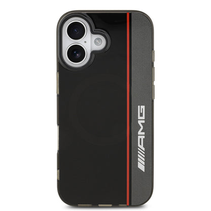 iPhone 17 Kılıf AMG Orijinal Lisanslı M-safe Şarj Özellikli IML Baskı Logolu Çift Katmanlı Bow Lines Kılıf