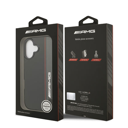 iPhone 17 Kılıf AMG Orijinal Lisanslı M-safe Şarj Özellikli IML Baskı Logolu Çift Katmanlı Bow Lines Kılıf