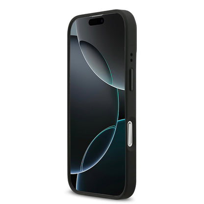 iPhone 17 Kılıf BMW Orijinal Lisanslı M-safe Şarj Özellikli Deri Arka Yüzey Metal Logolu Delikli Şerit Tasarımlı Kılıf