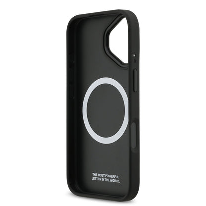 iPhone 17 Kılıf BMW Orijinal Lisanslı M-safe Şarj Özellikli Deri Arka Yüzey Metal Logolu Delikli Şerit Tasarımlı Kılıf