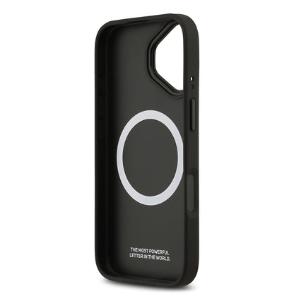 iPhone 17 Kılıf BMW Orijinal Lisanslı M-safe Şarj Özellikli M Logolu Üç Şeritli Delikli Deri Kılıf