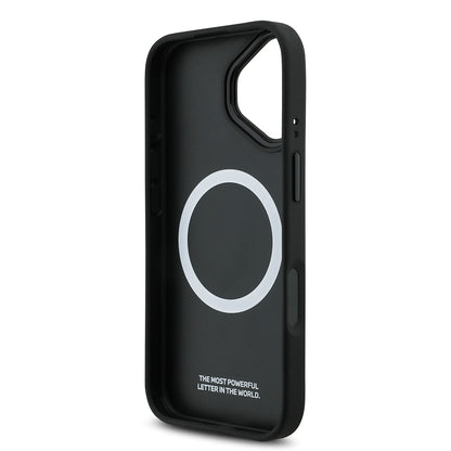 iPhone 17 Kılıf BMW Orijinal Lisanslı M-safe Şarj Özellikli M Logolu Üç Şeritli Delikli Deri Kılıf