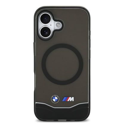 iPhone 17 Kılıf BMW Orijinal Lisanslı M-safe Şarj Özellikli Metal Buton Tasarımlı Tranparan M Dizayn Kılıf