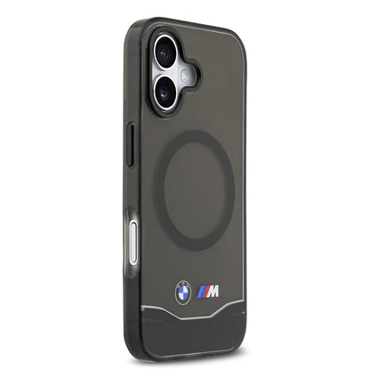 iPhone 17 Kılıf BMW Orijinal Lisanslı M-safe Şarj Özellikli Metal Buton Tasarımlı Tranparan M Dizayn Kılıf