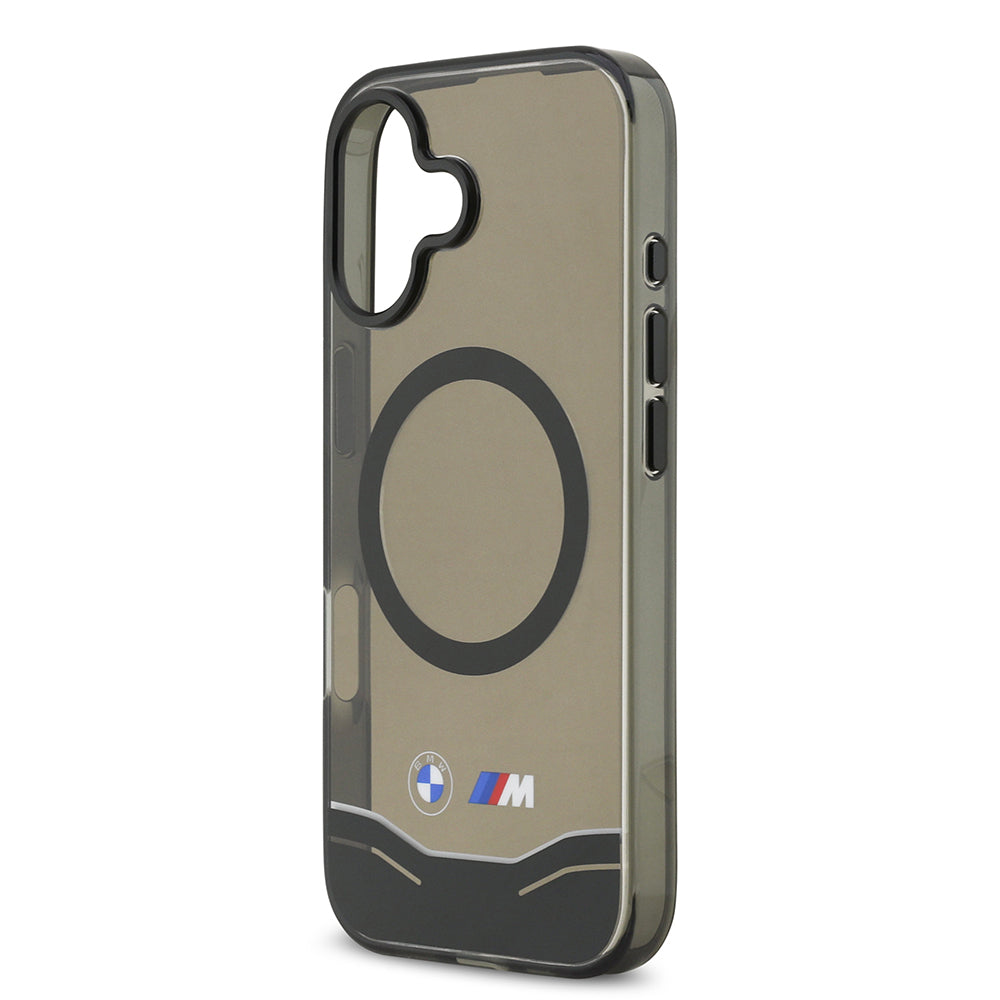 iPhone 17 Kılıf BMW Orijinal Lisanslı M-safe Şarj Özellikli Metal Buton Tasarımlı Tranparan M Dizayn Kılıf