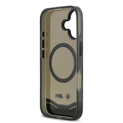 iPhone 17 Kılıf BMW Orijinal Lisanslı M-safe Şarj Özellikli Metal Buton Tasarımlı Tranparan M Dizayn Kılıf
