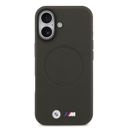 iPhone 17 Kılıf BMW Orijinal Lisanslı M-safe Şarj Özellikli Metal Logolu Delikli M Dizayn Deri Kılıf