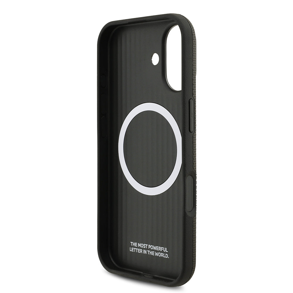 iPhone 17 Kılıf BMW Orijinal Lisanslı M-safe Şarj Özellikli Metal Logolu Delikli M Dizayn Deri Kılıf