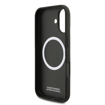 iPhone 17 Kılıf BMW Orijinal Lisanslı M-safe Şarj Özellikli Metal Logolu Delikli M Dizayn Deri Kılıf