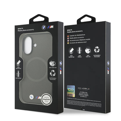 iPhone 17 Kılıf BMW Orijinal Lisanslı M-safe Şarj Özellikli Metal Logolu Delikli M Dizayn Deri Kılıf