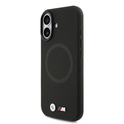 iPhone 17 Kılıf BMW Orijinal Lisanslı M-safe Şarj Özellikli Metal Logolu Delikli M Dizayn Deri Kılıf