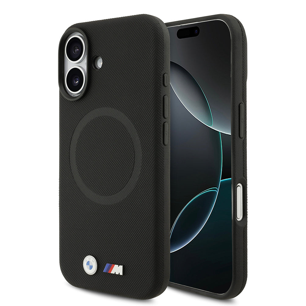 iPhone 17 Kılıf BMW Orijinal Lisanslı M-safe Şarj Özellikli Metal Logolu Delikli M Dizayn Deri Kılıf