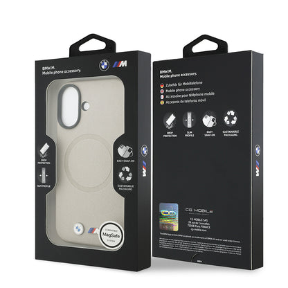 iPhone 17 Kılıf BMW Orijinal Lisanslı M-safe Şarj Özellikli Metal Logolu Delikli M Dizayn Deri Kılıf