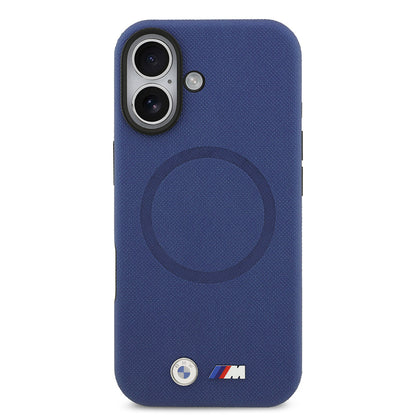 iPhone 17 Kılıf BMW Orijinal Lisanslı M-safe Şarj Özellikli Metal Logolu Delikli M Dizayn Deri Kılıf