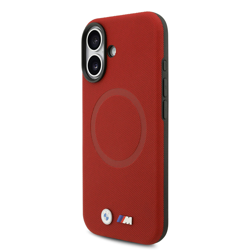 iPhone 17 Kılıf BMW Orijinal Lisanslı M-safe Şarj Özellikli Metal Logolu Delikli M Dizayn Deri Kılıf