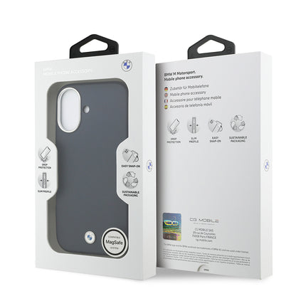 iPhone 17 Kılıf BMW Orijinal Lisanslı M-safe Şarj Özellikli Metal Logolu Tam Kaplama Deri Kılıf