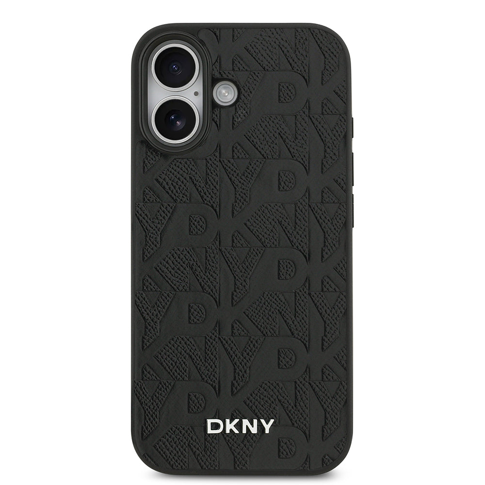 iPhone 17 Kılıf DKNY Orjinal Lisanslı M-safe Şarj Özellikli 3D Yazılı Grid Pattern Kılıf