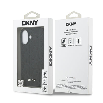 iPhone 17 Kılıf DKNY Orjinal Lisanslı M-safe Şarj Özellikli 3D Yazılı Grid Pattern Kılıf