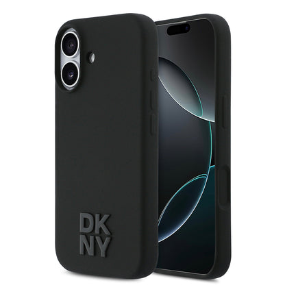 iPhone 17 Kılıf DKNY Orjinal Lisanslı M-safe Şarj Özellikli Metal Logolu Silikon Kılıf