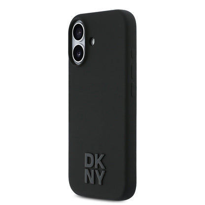 iPhone 17 Kılıf DKNY Orjinal Lisanslı M-safe Şarj Özellikli Metal Logolu Silikon Kılıf